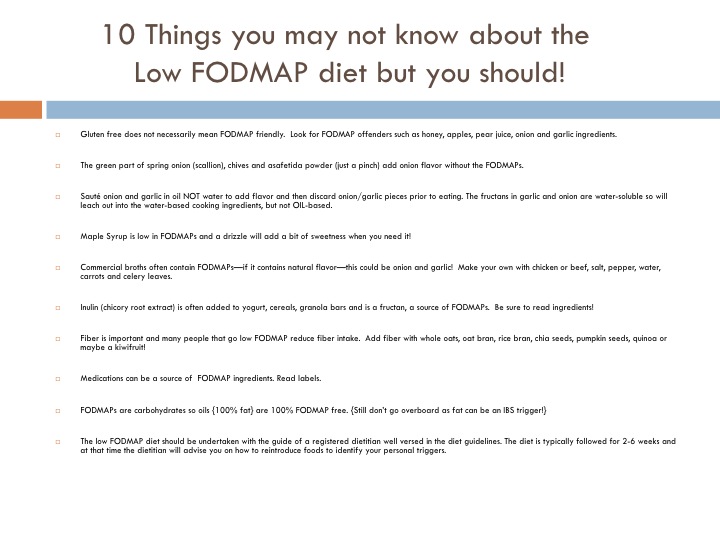 Fodmap Diet Foods List
