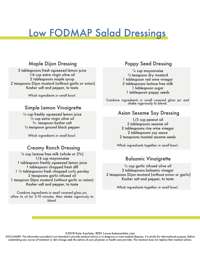 FODMAP friendly Salad Dressings For A Digestive Peace of Mind—Kate