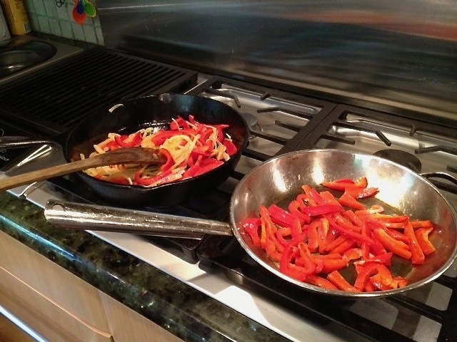 peppers cooking