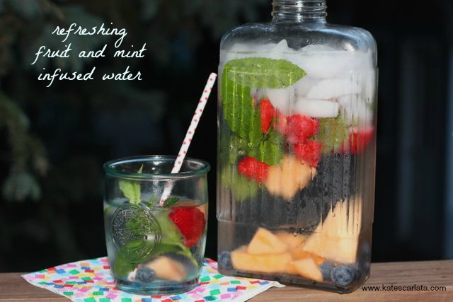 fruit and mint infused water