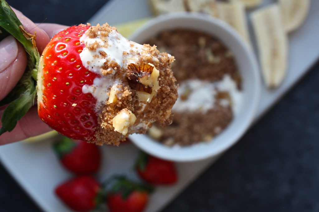 Low FODMAP Cinnamon Sour Cream Coffee Cake Dip For A Digestive Peace