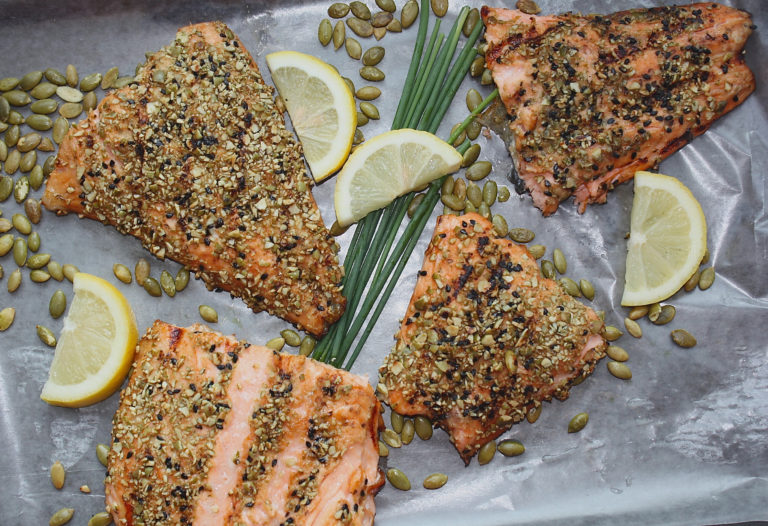 Pumpkin & Sesame Seed Crusted Salmon For A Digestive Peace of Mind