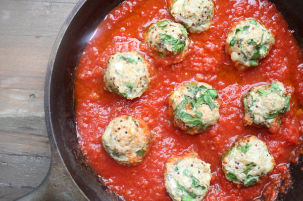 Chicken Meatballs with Feta, Spinach & Quinoa | For A Digestive Peace ...