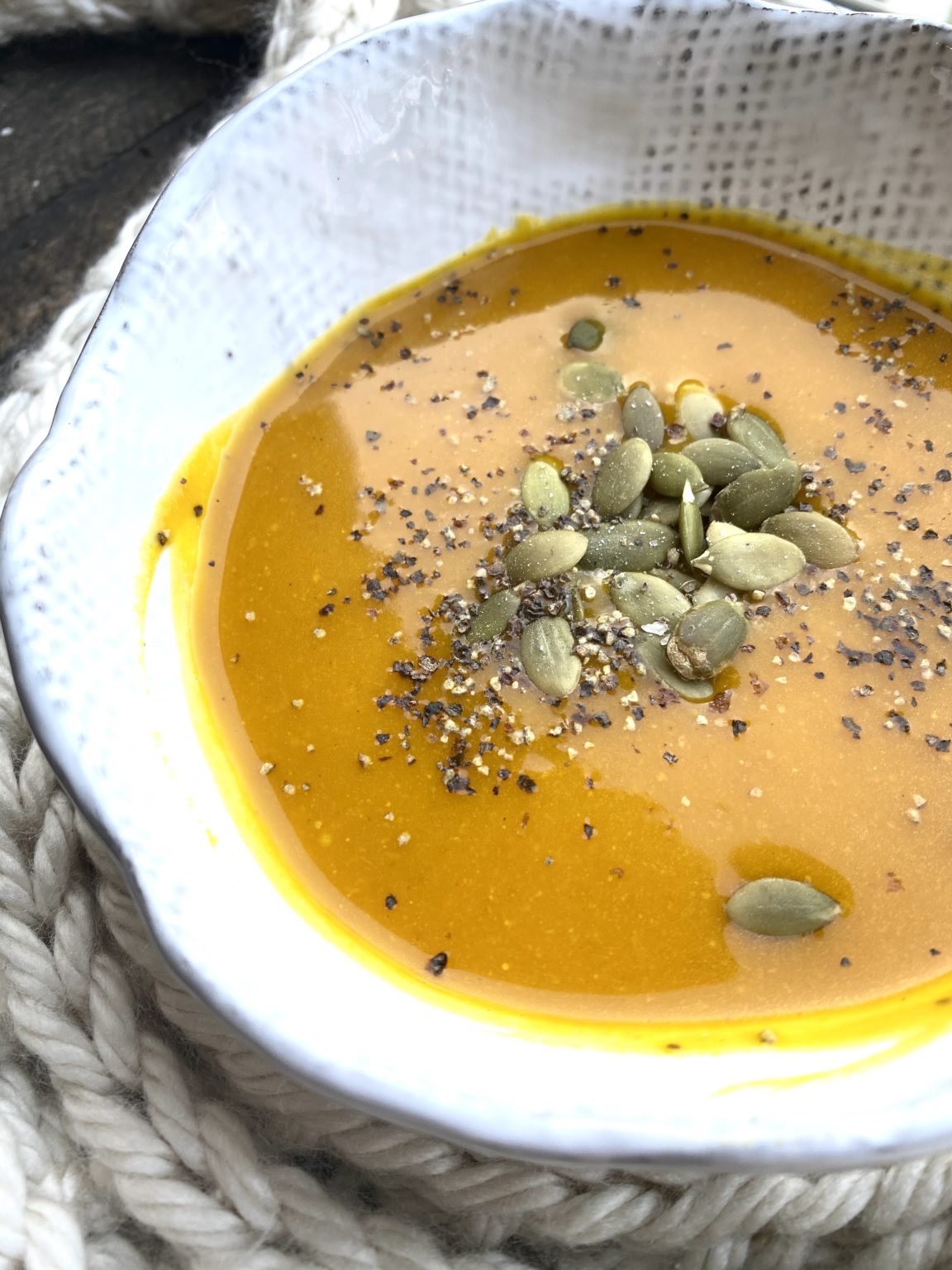Creamy Kabocha Squash Soup with Ginger + Coconut Milk (low FODMAP