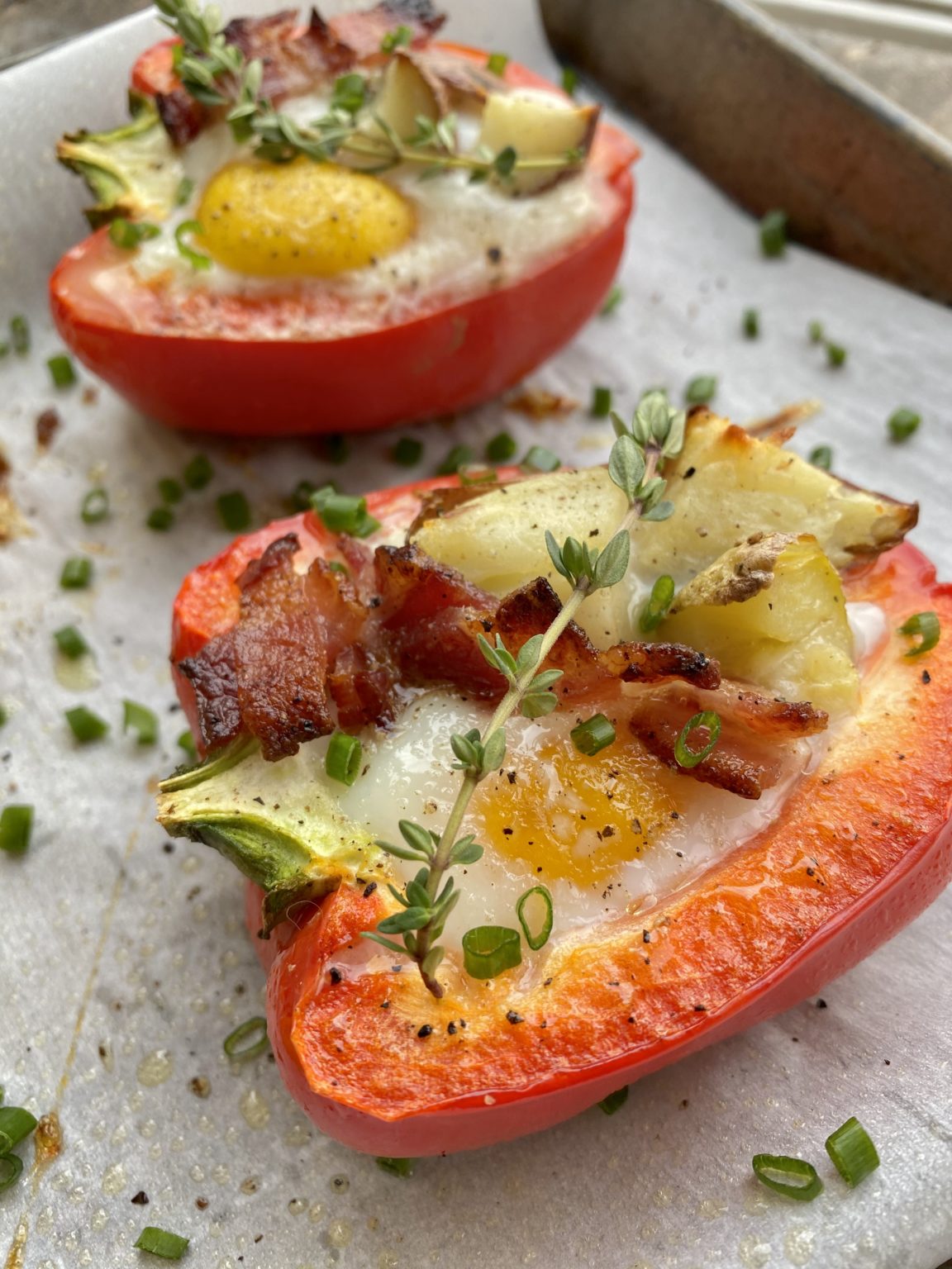 Breakfast Red Bell Pepper + Egg Cups (low FODMAP) For A Digestive