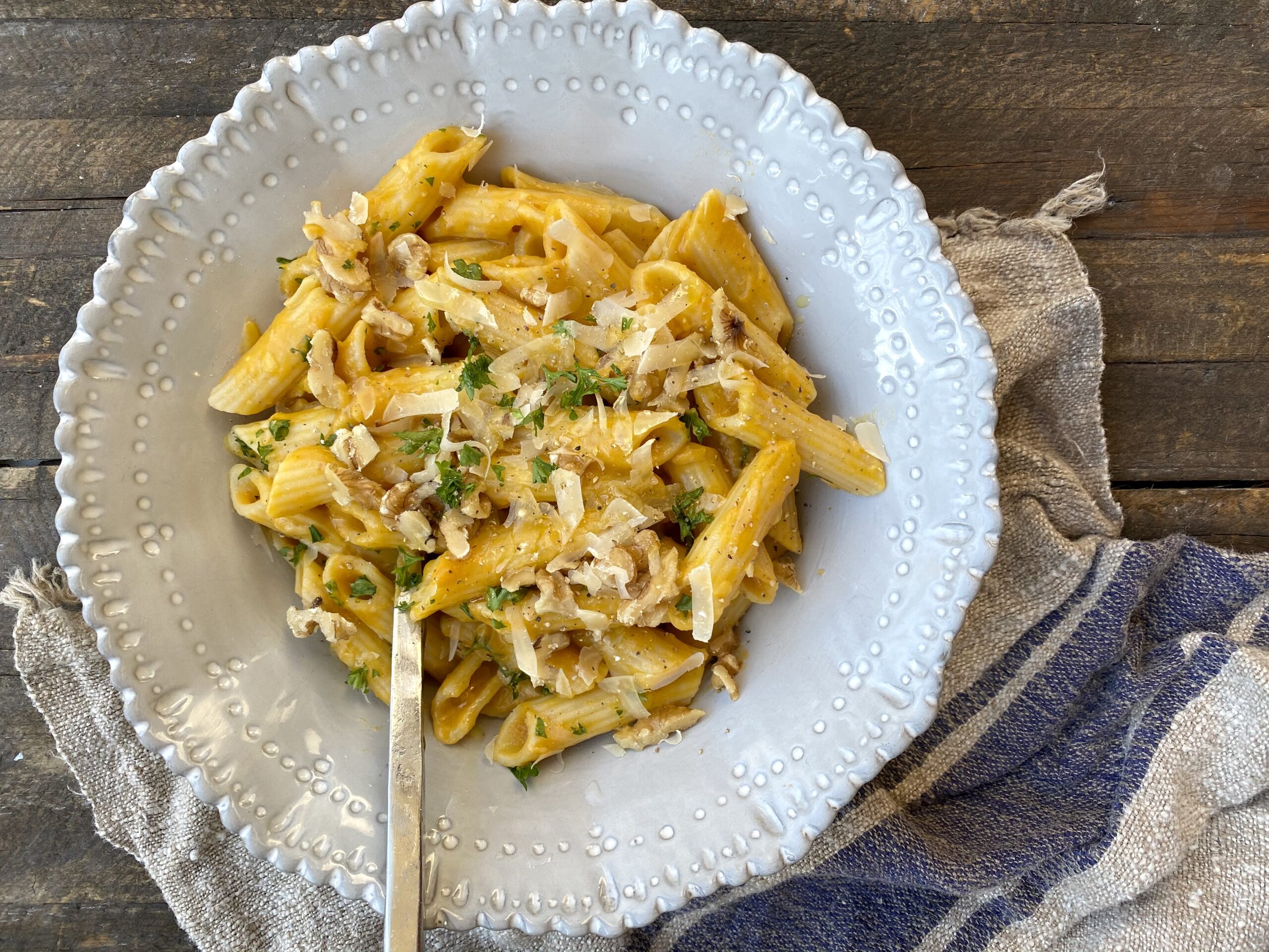 Creamy Pumpkin Sauce with Pasta, Walnuts and Parsley | For A Digestive  Peace of Mind—Kate Scarlata RDN